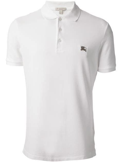 pre owned burberry brit men polo white|burberry white polo t shirt.